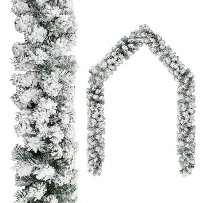 vidaXL Julgirlang med LED och snö 5 m PVC