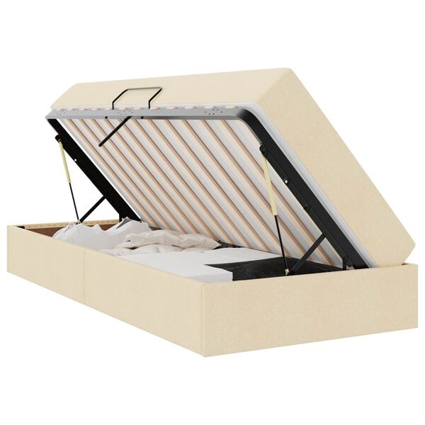 vidaXL F&ouml;rvaringss&auml;ng med madrass Kr&auml;m 90 x 190 cm Polyester