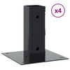 vidaXL Stolpbaser fyrkant 4 st antracit 51x51 mm pulverlackerat st&aring;l