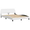vidaXL Bed Frame "Viana" with LED without Mattress White 140x190 cm