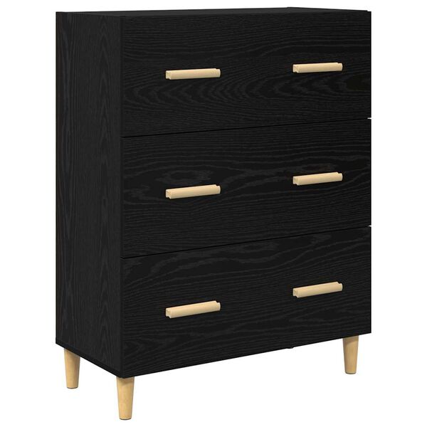 vidaXL Sideboard Svart Ek 69,5 x 34 x 90 cm Konstruerat tr&auml;