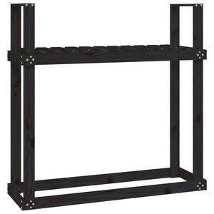 vidaXL Vedst&auml;ll svart 110x35x108,5 cm massiv furu