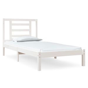 vidaXL S&auml;ngram utan madrass vit 90x190 cm massiv furu