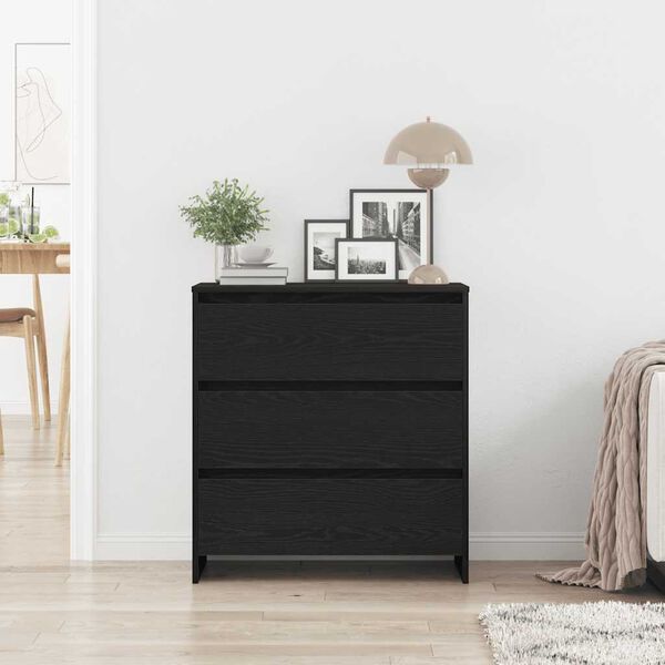 vidaXL Skänk svart ek 70x41x75 cm konstruerat trä