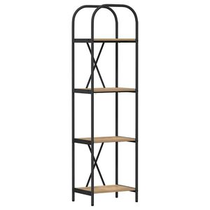 vidaXL Hyllsystem 4 niv&aring;er 40 x 30 x 146 cm Konstruerat tr&auml; Artisan Ek