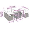 vidaXL Trädgårdsoffset med lagring 10 pcs Grå Poly rattan