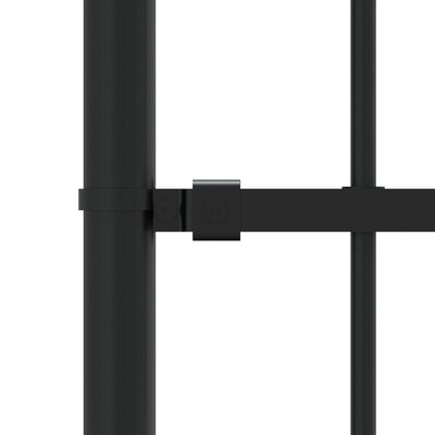 vidaXL Staket med spjuttopp svart 165 cm pulverlackerat stål