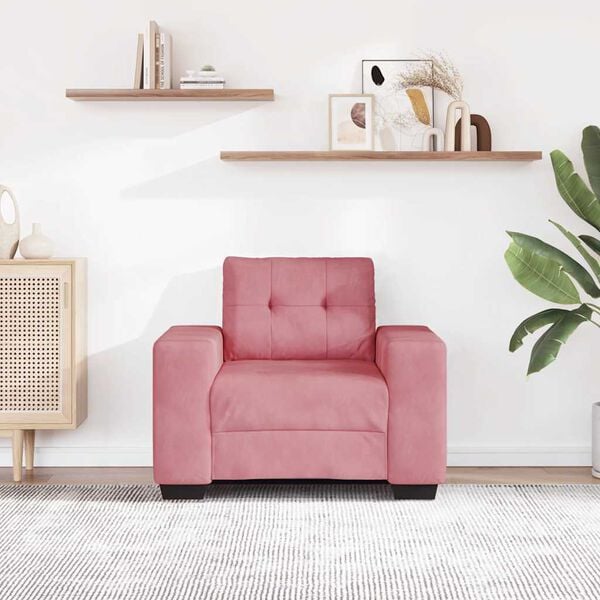 vidaXL Soffstol rosa 100x78x80 cm sammet
