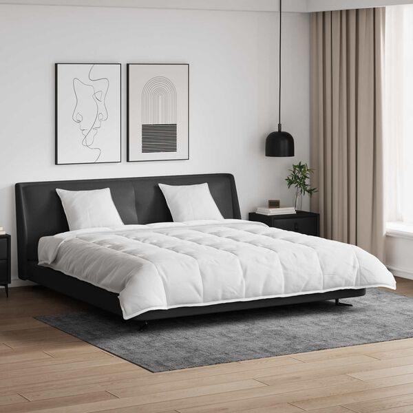 vidaXL T&auml;ckeset med kudde 3 pcs Vit Dunfj&auml;der