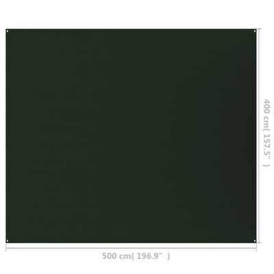 vidaXL Tältmatta 400x500 cm mörkgrön HDPE