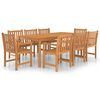 vidaXL 9-delad tr&auml;dg&aring;rdsmatgrupp 200x100 cm massiv teak
