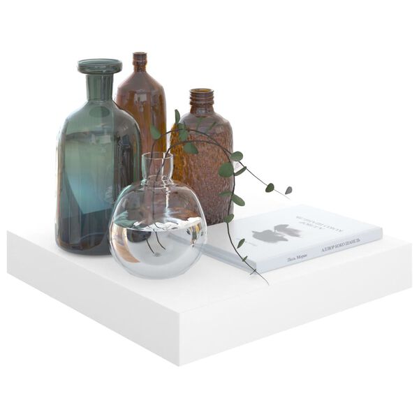 vidaXL Sv&auml;vande v&auml;gghyllor 2 st vit h&ouml;gglans 23x23,5x3,8 cm MDF