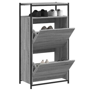 vidaXL Skosk&aring;p gr&aring; sonoma 60x34x112 cm konstruerat tr&auml;