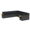 vidaXL Patio Sofa Set 10-sits Black