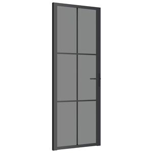 vidaXL Innerd&ouml;rr 76x201,5 cm svart ESG-glas och aluminium