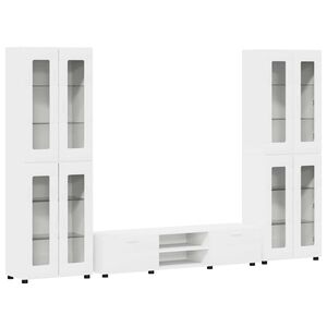 vidaXL TV-b&auml;nkset med l&aring;da med hylla FLORIN Vit Konstruerat tr&auml;