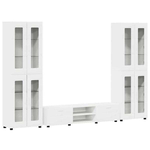 vidaXL TV-b&auml;nkset med l&aring;da med hylla FLORIN Vit Konstruerat tr&auml;