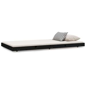 vidaXL S&auml;ngram svart 100x200 cm massiv furu
