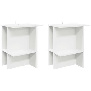 vidaXL Kaffeebord 2 pcs Vit 40 x 30 x 49 cm Konstruerat tr&auml;