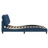vidaXL Bed Frame with LED without Mattress "Hvar" Blue 140x200 cm Fabric