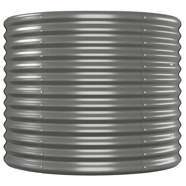 vidaXL Odlingslåda pulverlackerat stål 620x80x68 cm grå