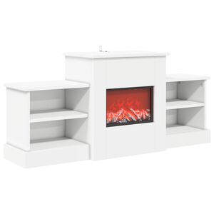 vidaXL Elektrisk eldstad Vit 110 x 30 x 50 cm Konstruerat tr&auml;