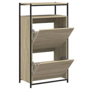 vidaXL Skohylla sonoma-ek 60x34x112 cm konstruerat tr&auml;