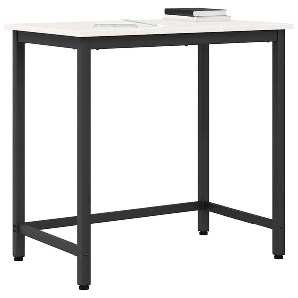 vidaXL bord Vit 80 x 50 x 77 cm Konstruerat tr&auml; och st&aring;l