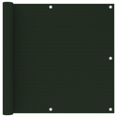 vidaXL Balkongskärm mörkgrön 90x500 cm HDPE