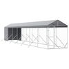 vidaXL Hundg&aring;rd med tak silver 2x14x2,5 m galvaniserat st&aring;l