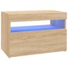 vidaXL TV-b&auml;nk med LED-belysning sonoma-ek 60x35x40 cm