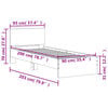 vidaXL S&auml;ngram med huvudgavel gr&aring; sonoma 90x200 cm konstruerat tr&auml;