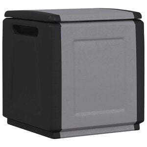vidaXL Dynbox 54x53x57 cm 130 L m&ouml;rkgr&aring; och svart