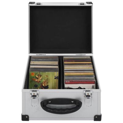 vidaXL CD-väska för 40 cd-skivor aluminium ABS silver