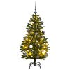vidaXL Plastgran med g&aring;ngj&auml;rn 150 LEDs & kulor 120 cm