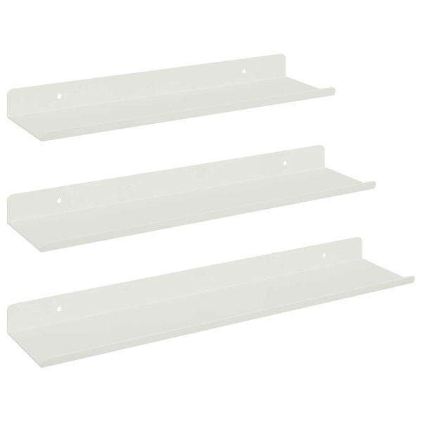 vidaXL Flytande hylla V&auml;ggmonterad 3 pcs Vit 40 x 9 x 2,5 cm St&aring;l