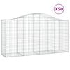 vidaXL Gabioner b&aring;gformade 50 st 200x50x100/120 cm galvaniserat j&auml;rn