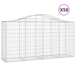 vidaXL Gabioner b&aring;gformade 50 st 200x50x100/120 cm galvaniserat j&auml;rn