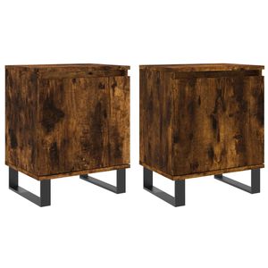 vidaXL S&auml;ngbord 2 st r&ouml;kf&auml;rgad ek 40x30x50 cm konstruerat tr&auml;