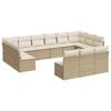 vidaXL Soffgrupp f&ouml;r tr&auml;dg&aring;rden med dynor 13 delar beige konstrotting