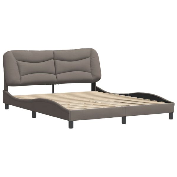 vidaXL Bed Frame without Mattress "Hvar" Taupe 160x200 cm Fabric