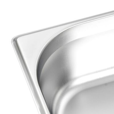 vidaXL Gastronormkantiner 8 st GN 1/3 100 mm rostfritt stål