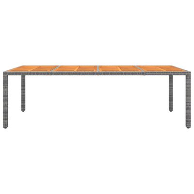 vidaXL Trädgårdsbord grå 250x100x75 cm konstrotting & akaciaträ