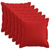 vidaXL Kudd&ouml;verdrag 6 st HOUTEN R&ouml;d 45 x 45 cm Faux Linne