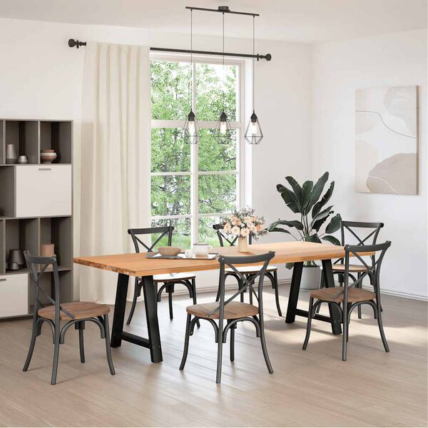 vidaXL Matbordsben A-formade 2 st svarta 70x(72-73) cm stål