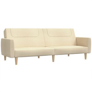 vidaXL B&auml;ddsoffa 2-sits gr&auml;ddvit tyg