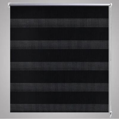 Rullgardin randig svart 80 x 150 cm transparent