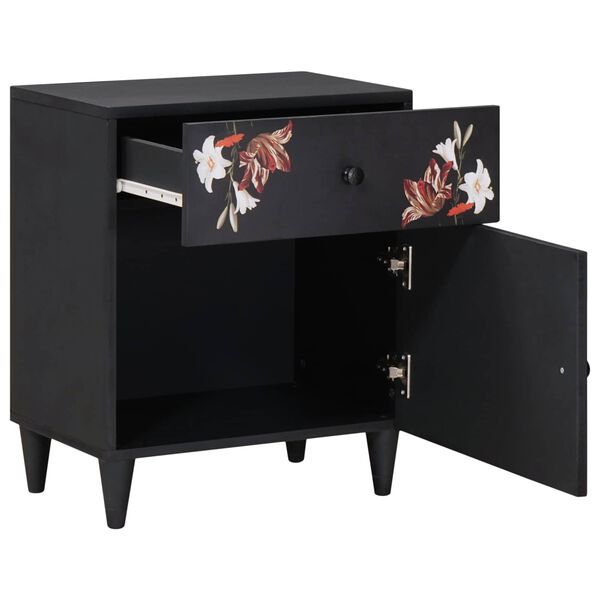 vidaXL Sängbord Flerfärgsdesign 50 x 33 x 60 cm Massivt mangoträ