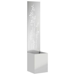 vidaXL Tr&auml;dg&aring;rds integritetssk&auml;rm Silver 32 x 140 cm Galvaniserat st&aring;l