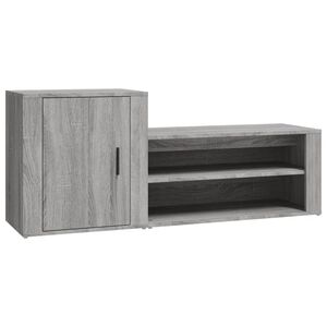 vidaXL Skosk&aring;p gr&aring; sonoma 130x35x54 cm konstruerat tr&auml;